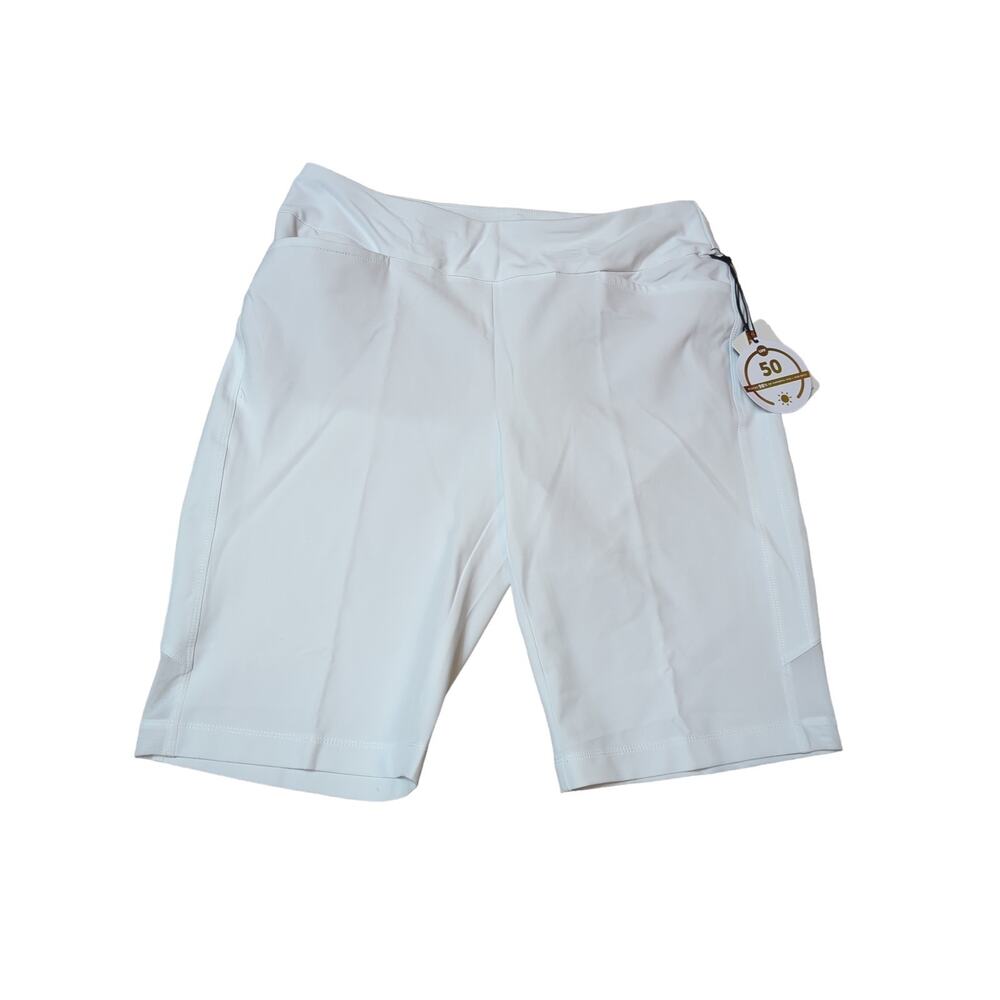 NEW Tail White Label 11" womens Size 14 Chalk White Shorts Golf Bermuda Pull On